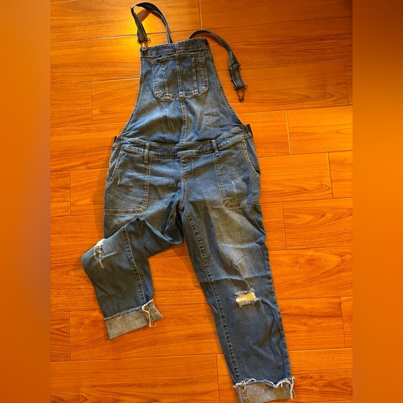 Indigo Blue maternity straight leg denim overalls - Picture 5 of 5